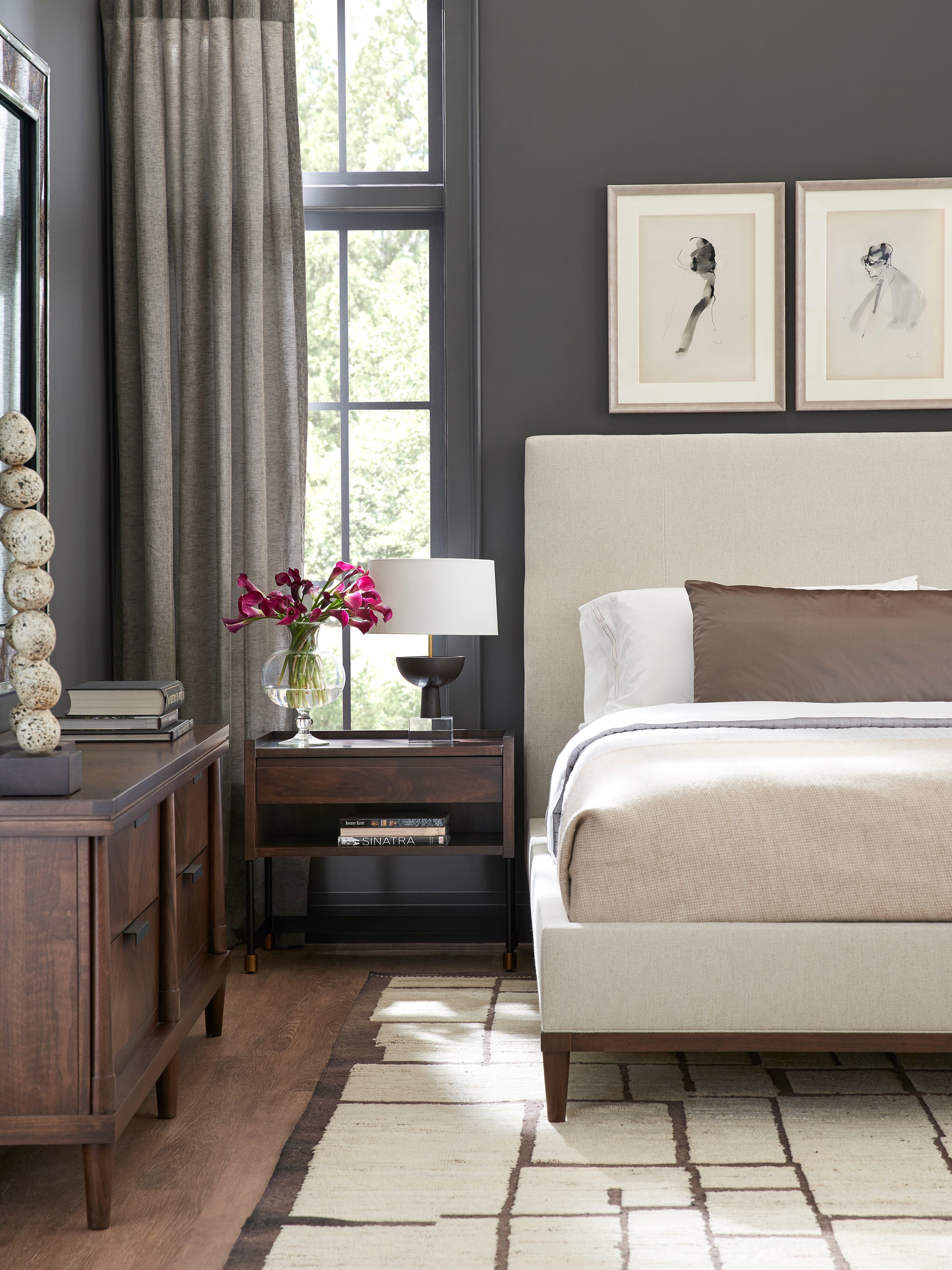 Emile King Bed in Walnut Solids - Hickory Chair
