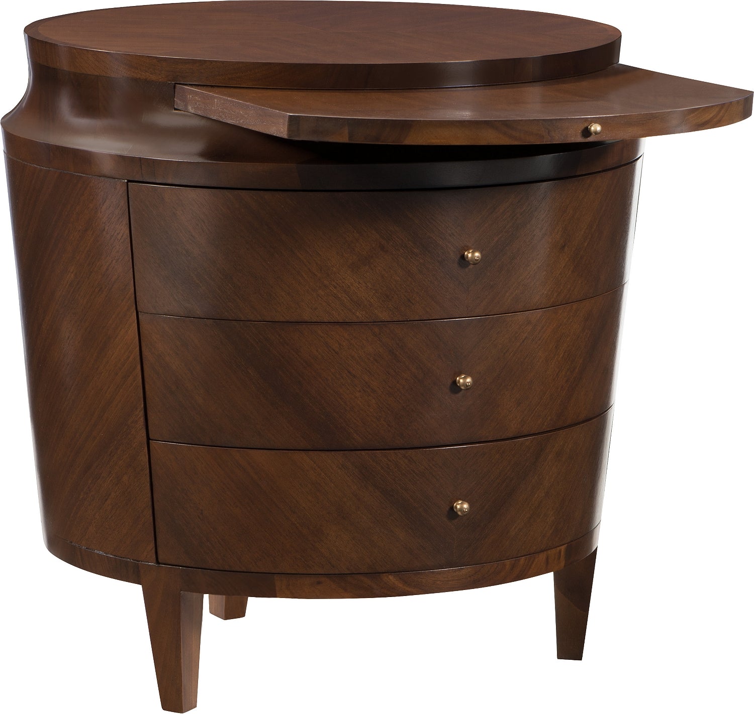 SCALLOPED SIDE TABLE / NIGHTSTAND in Walnut Veneers, Walnut Solids - Hickory Chair
