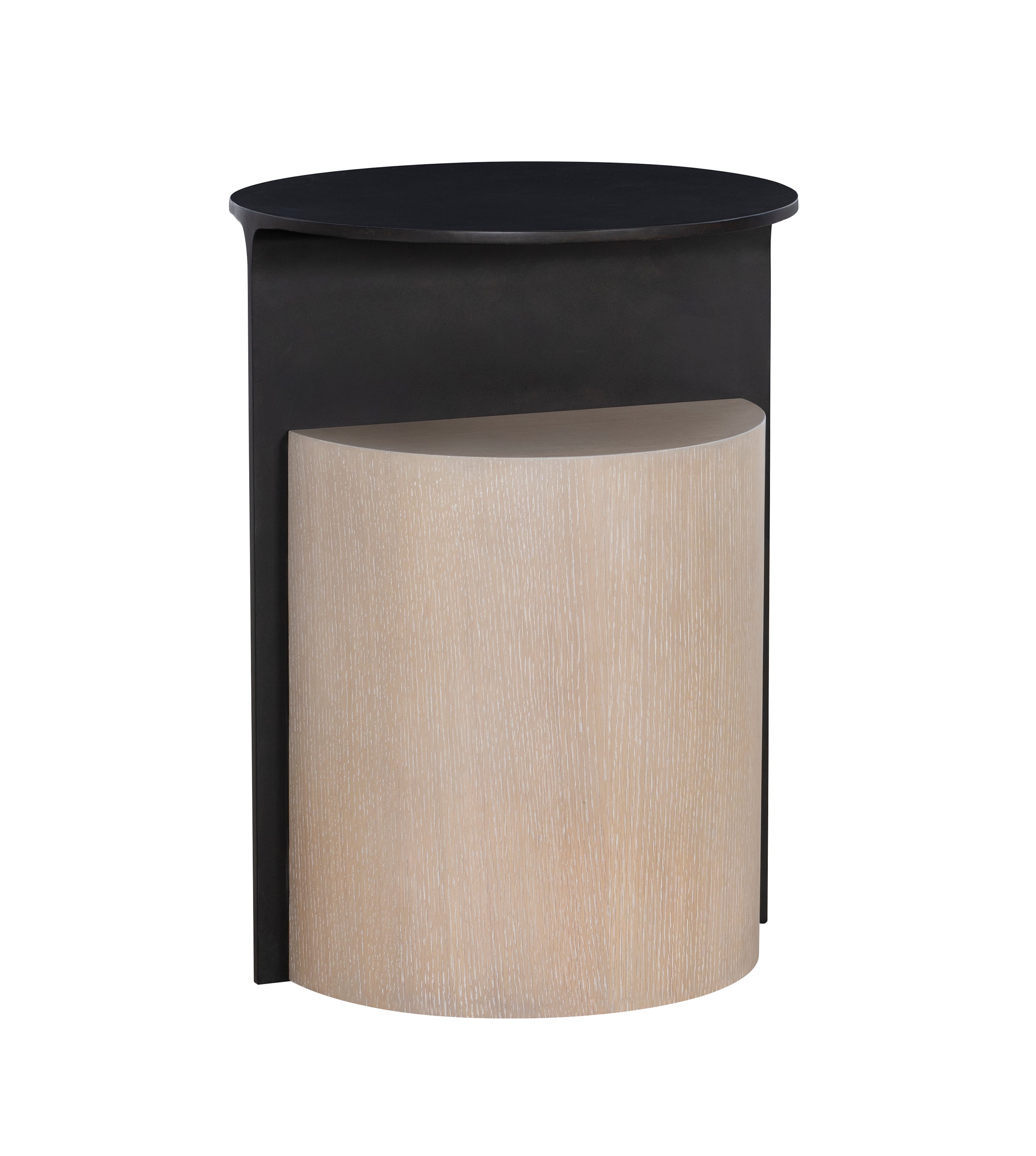 Enzo Spot Table in Oak Veneers, Oak Solids, Metal - Hickory Chair