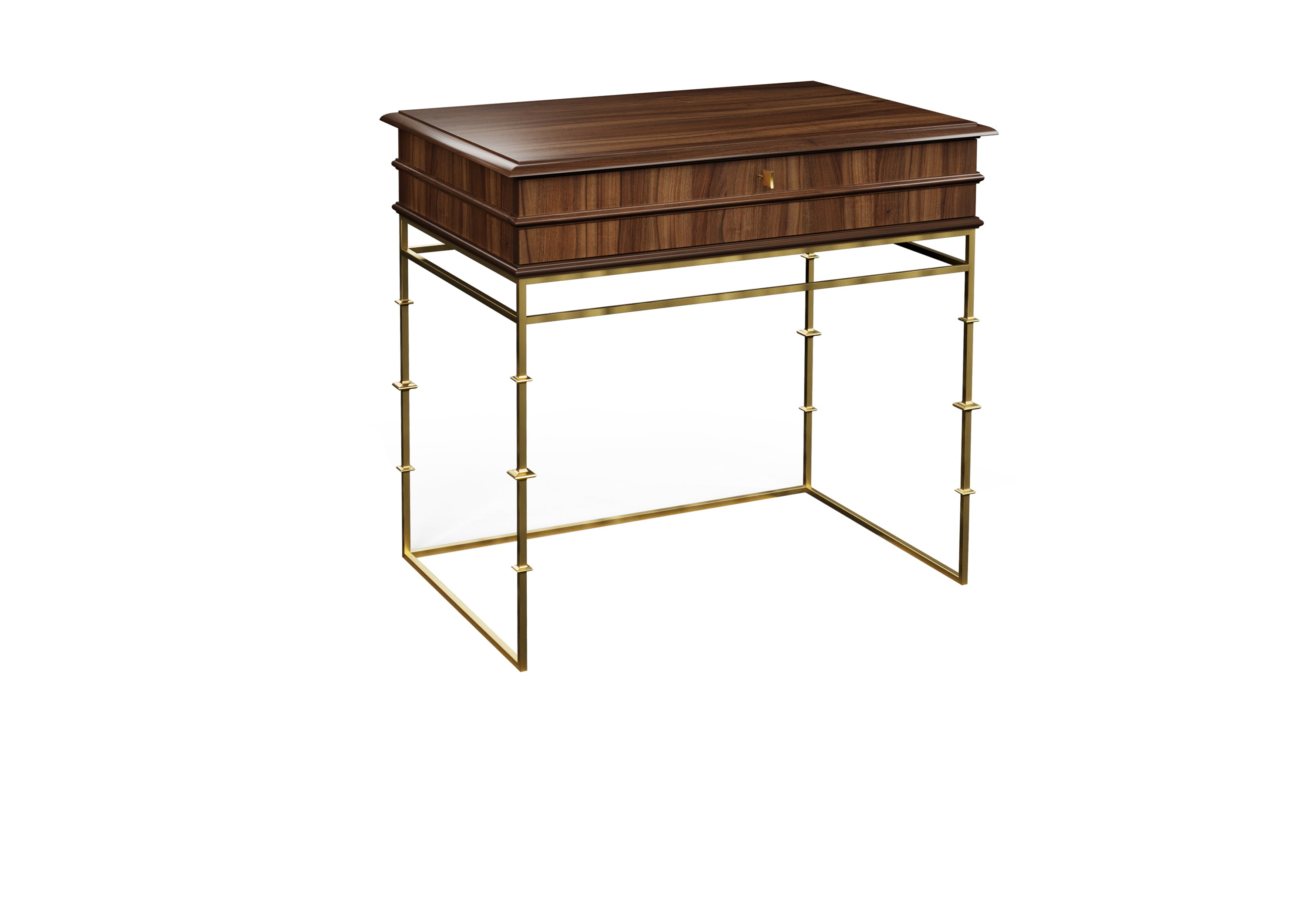 Hamlin 1 Drawer Nightstand in Metal, American Walnut Veneers, American Walnut - Hickory Chair