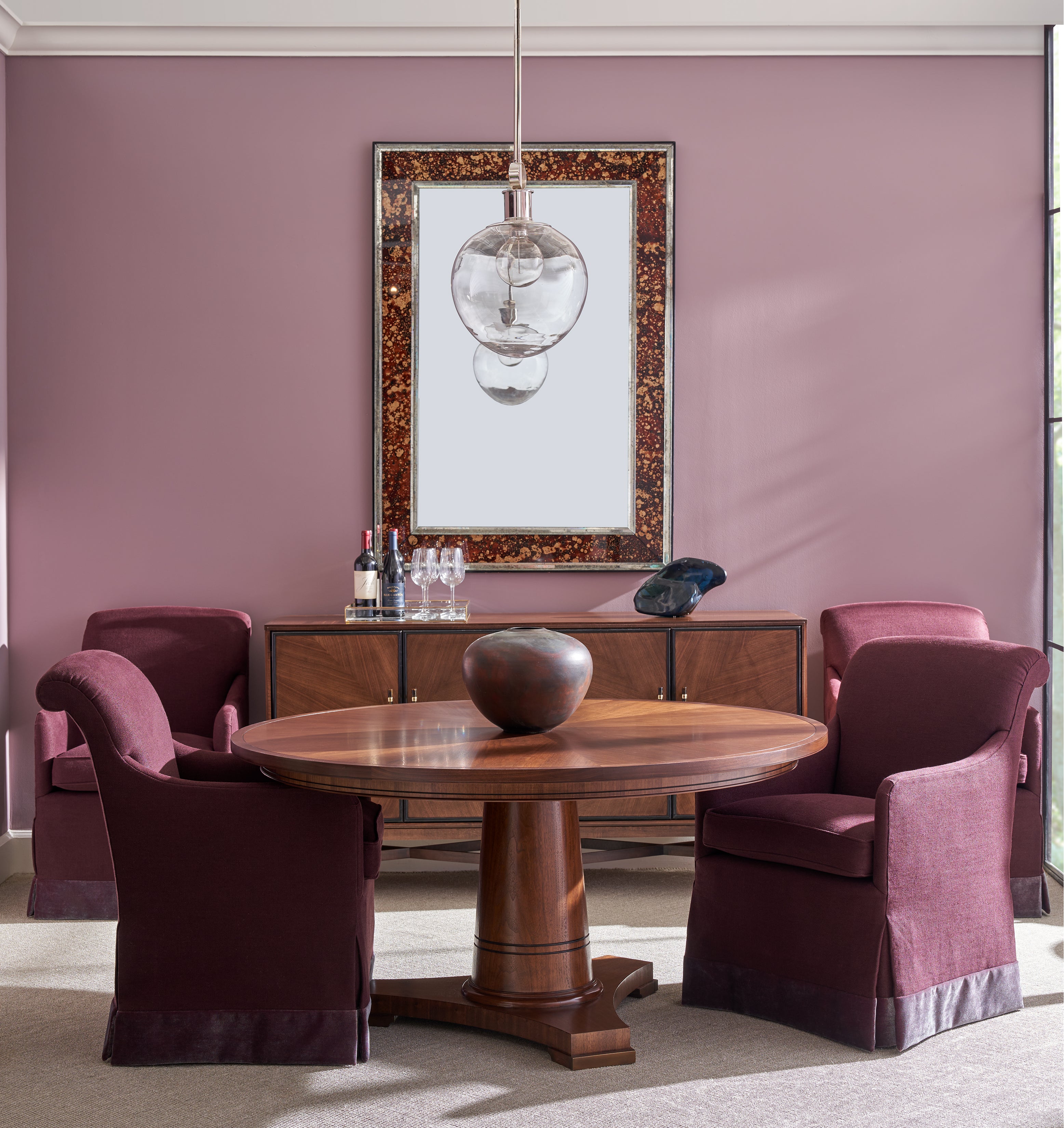 TEXTURES FOUR DOOR CREDENZA in Primavera Veneers, Maple Solids - Hickory Chair