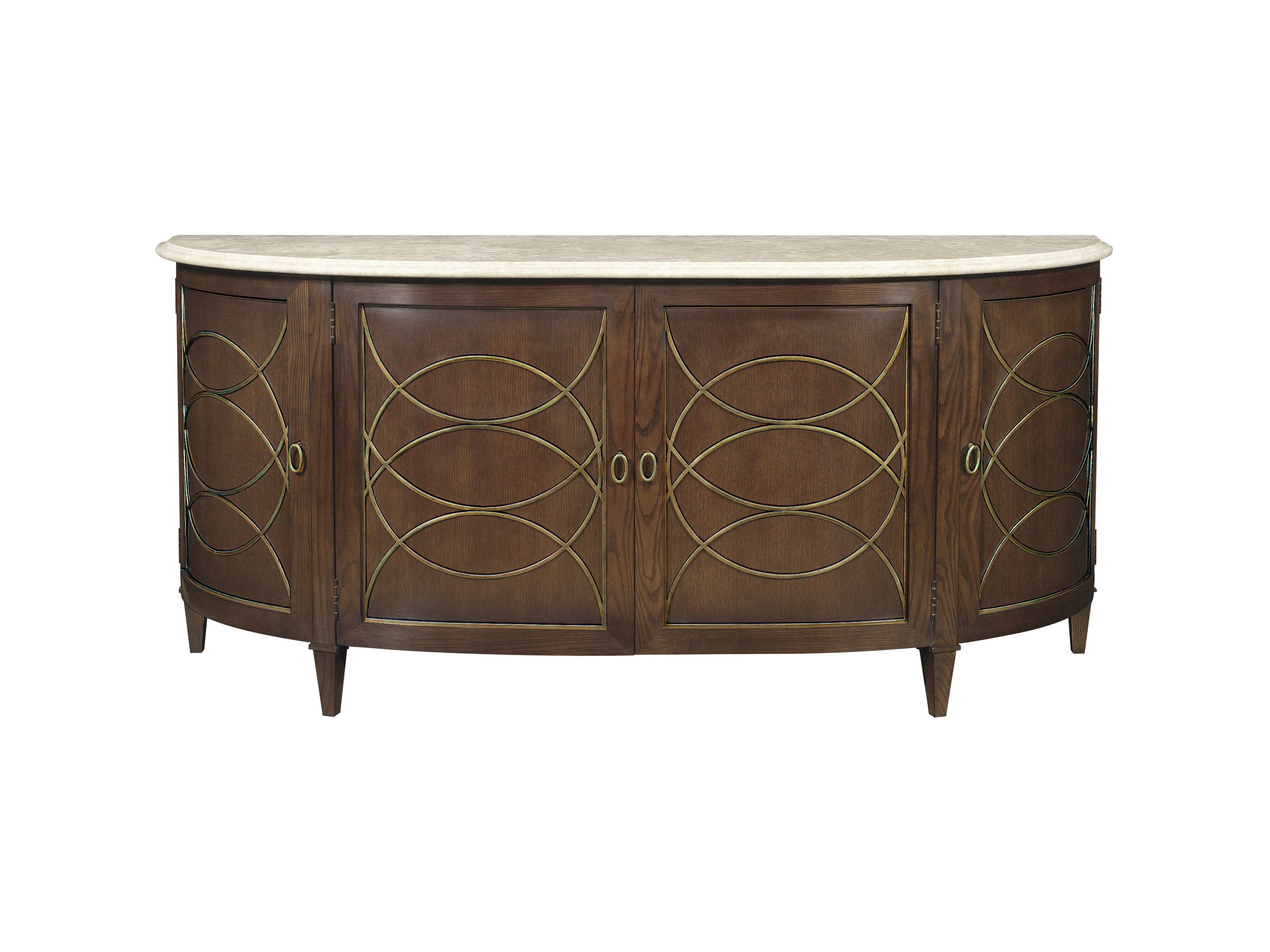 Duchamp Sideboard - Stone Top in White Oak Veneers, Quarter White Oak Veneers, Limestone, Flaky Oak Veneers, Ash Veneers, Ash Solids - Hickory Chair