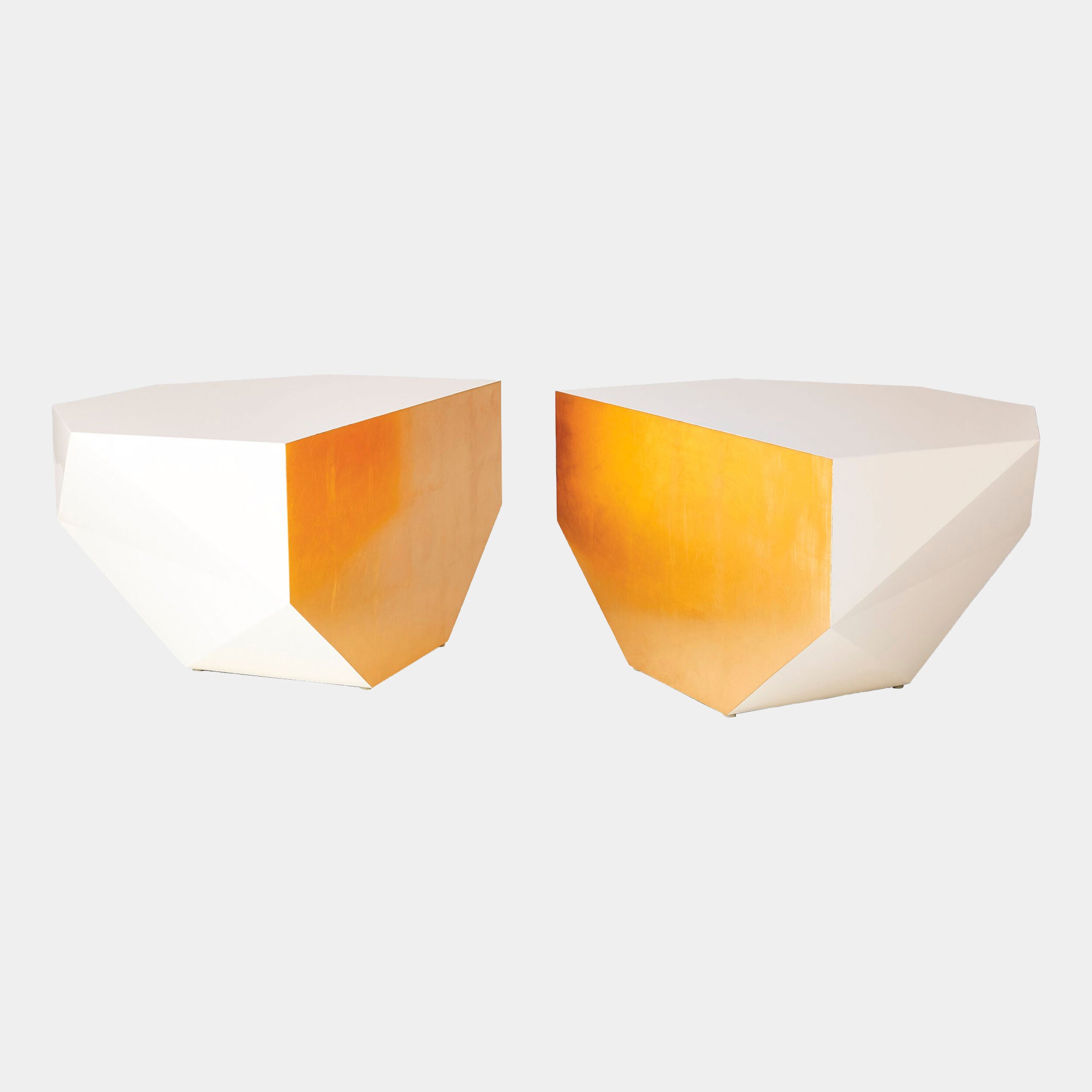 S/2 Gema Coffee Tables-Ivory/Gold