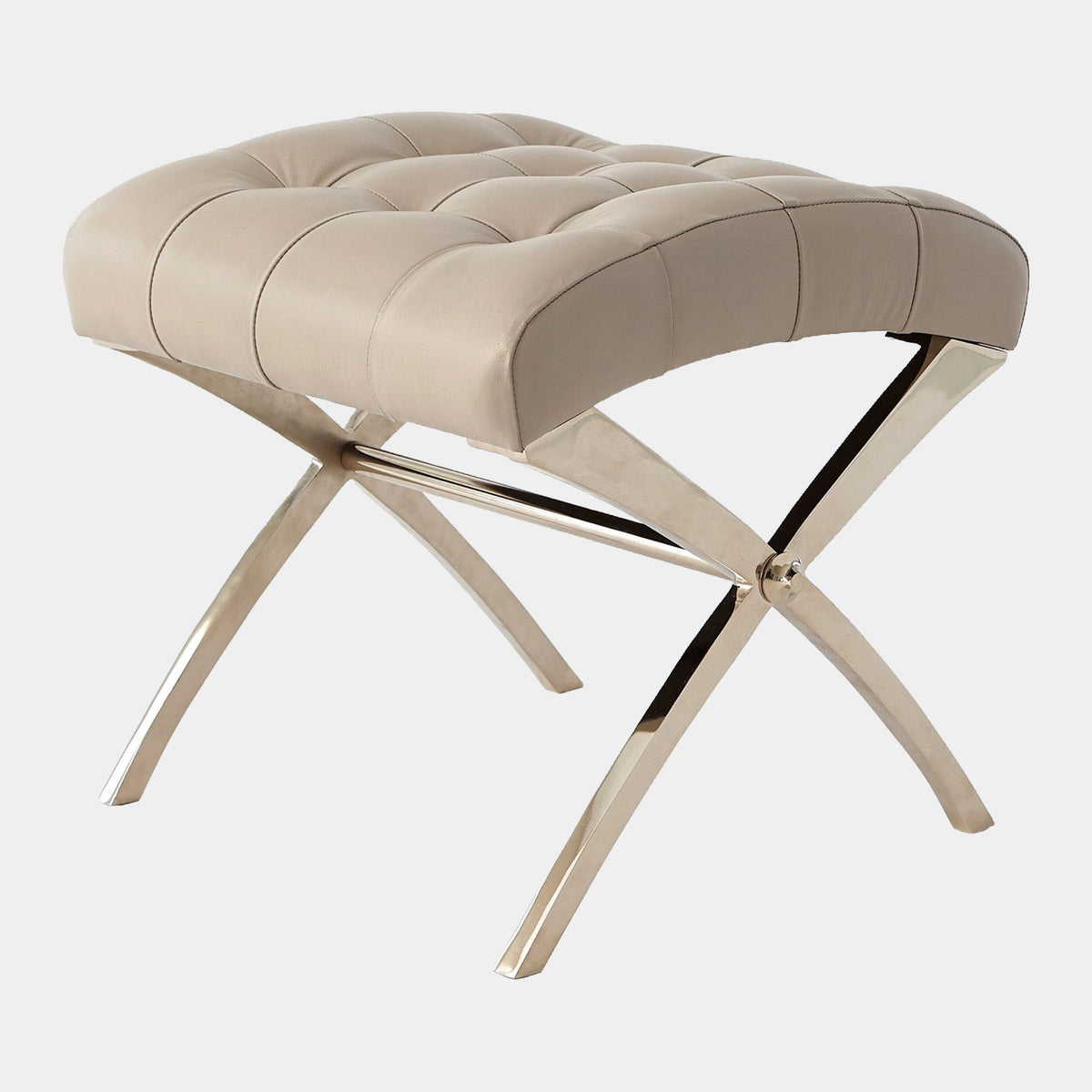 Scarlet Stool-Nickel w/Gray Leather