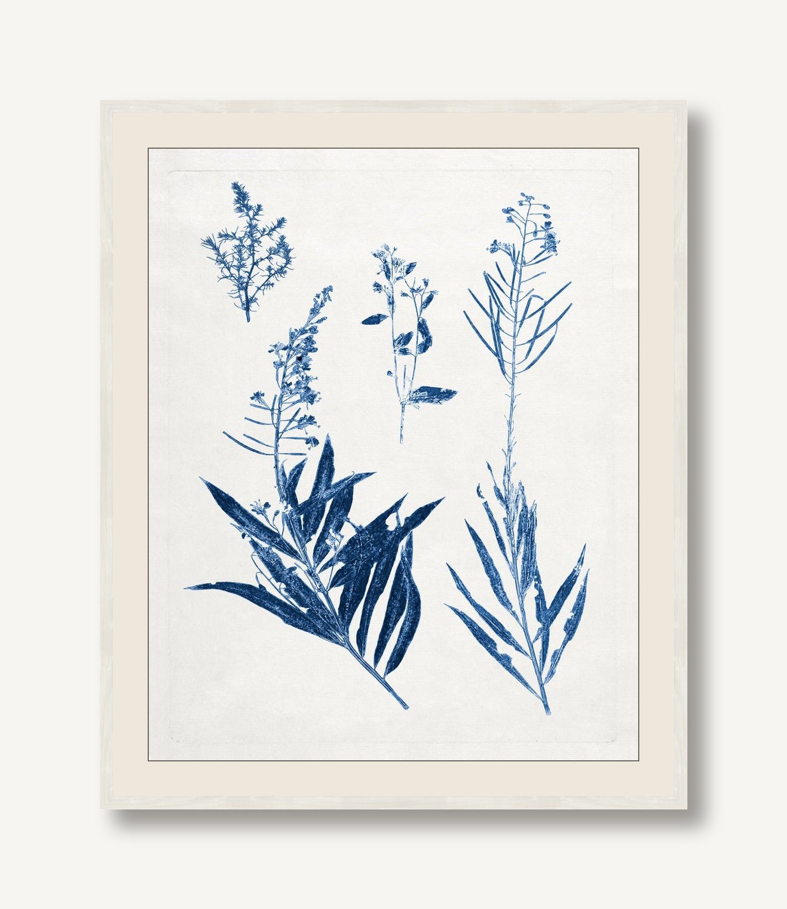 Blue Botanical Study 8 — framed