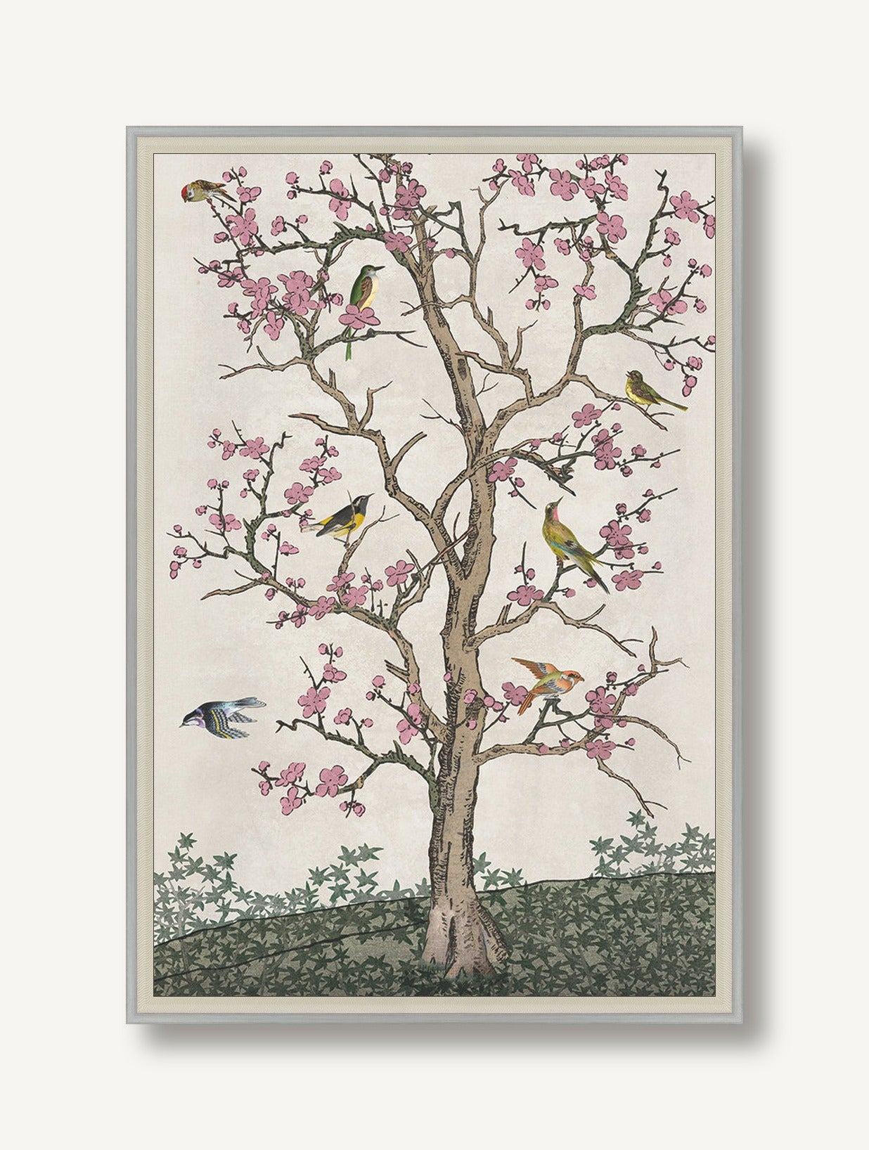 Cherry Blossom with Birds 1 — framed