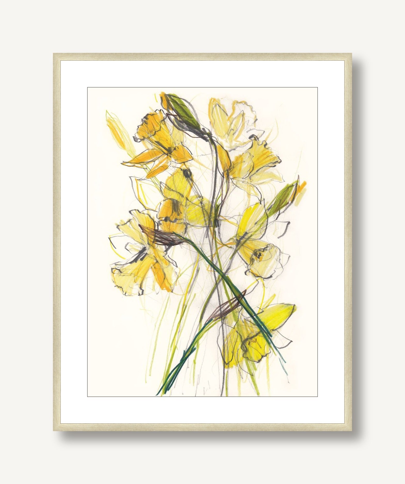 Bright Daffodils 2 framed