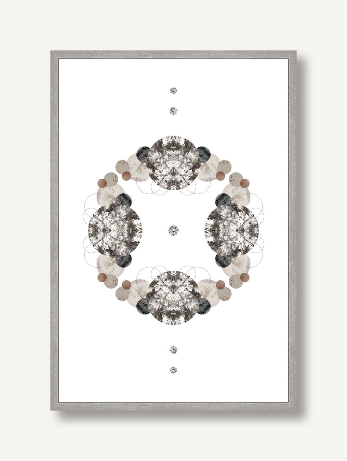 Butterflies Beige 3 framed