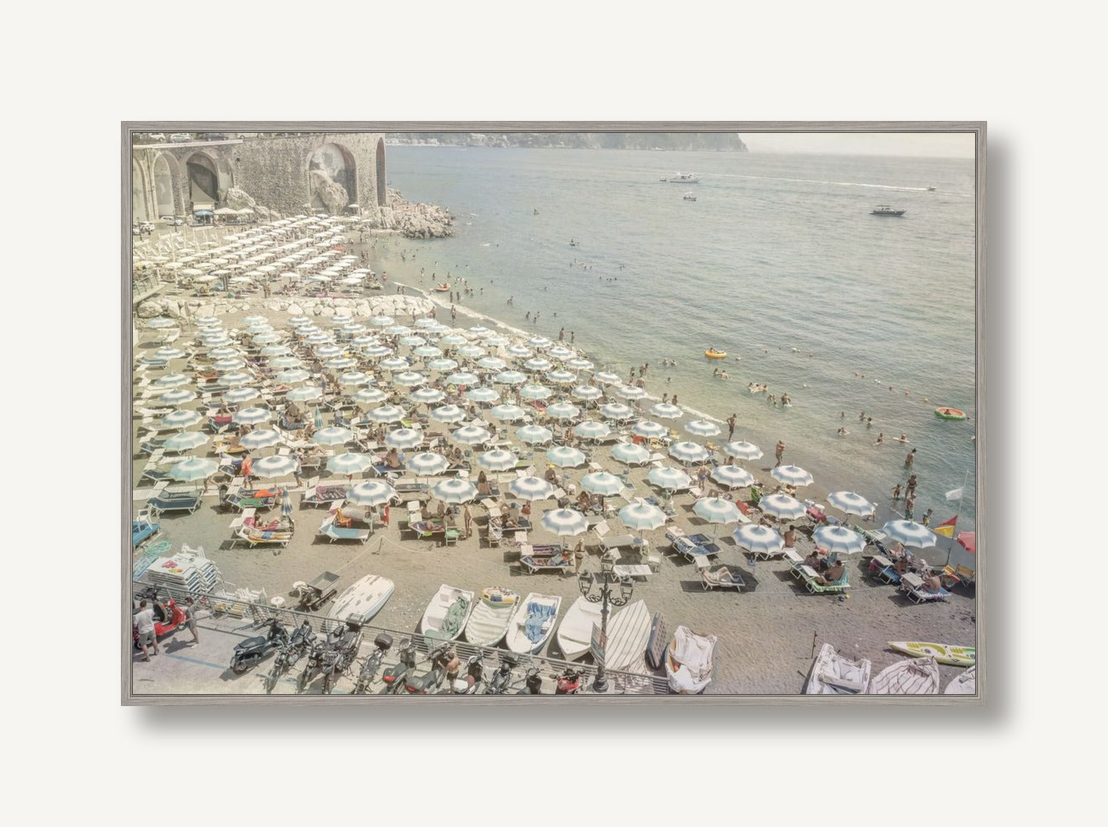 Amalfi Beach Umbrellas 1 framed