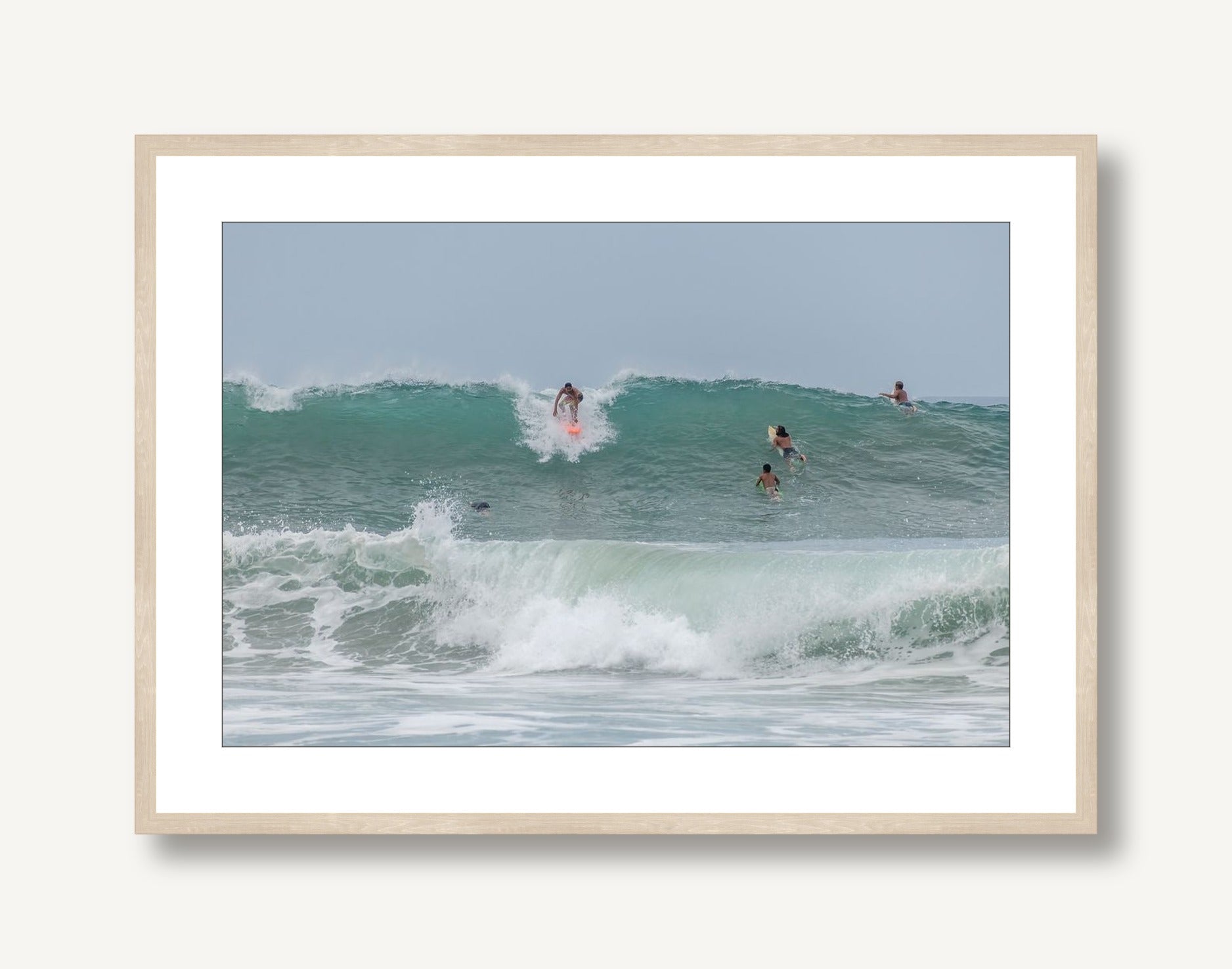 Puerto Escondido Surfers 1 framed