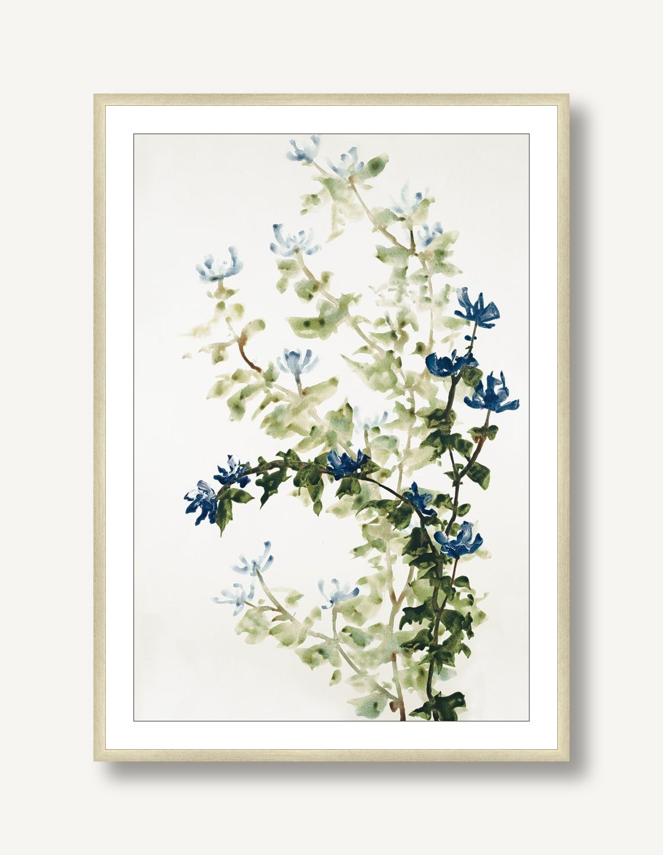 Blue Branch Blooms 1 framed