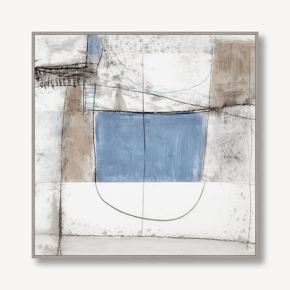 Courtside Blues 1 framed