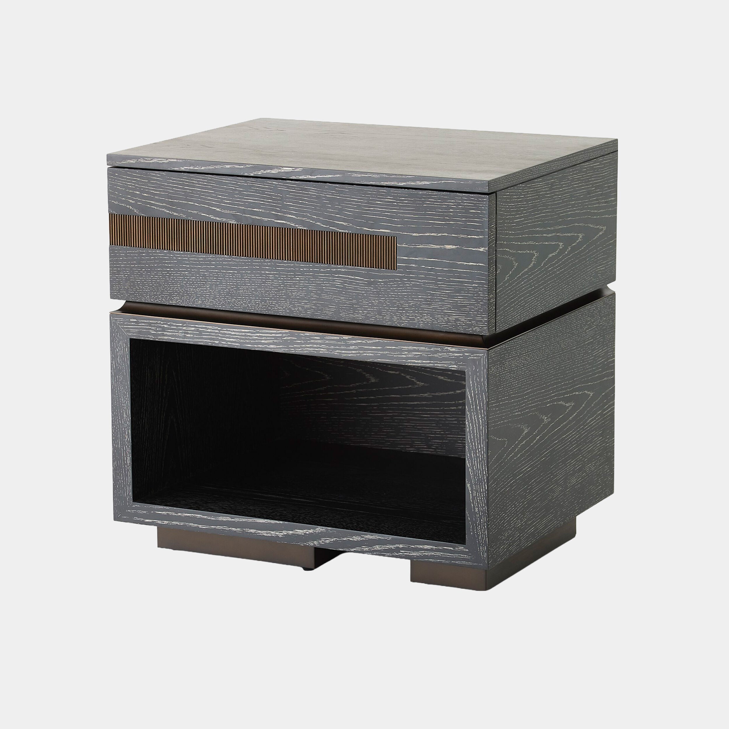 Brazil Bedside Chest-Left-Black Cerused Oak