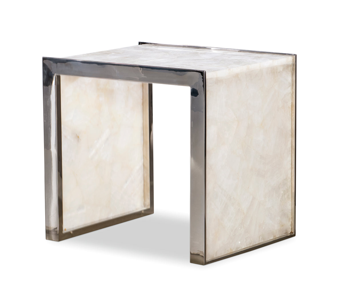 Samantha Glassy Quartz Lamp Table