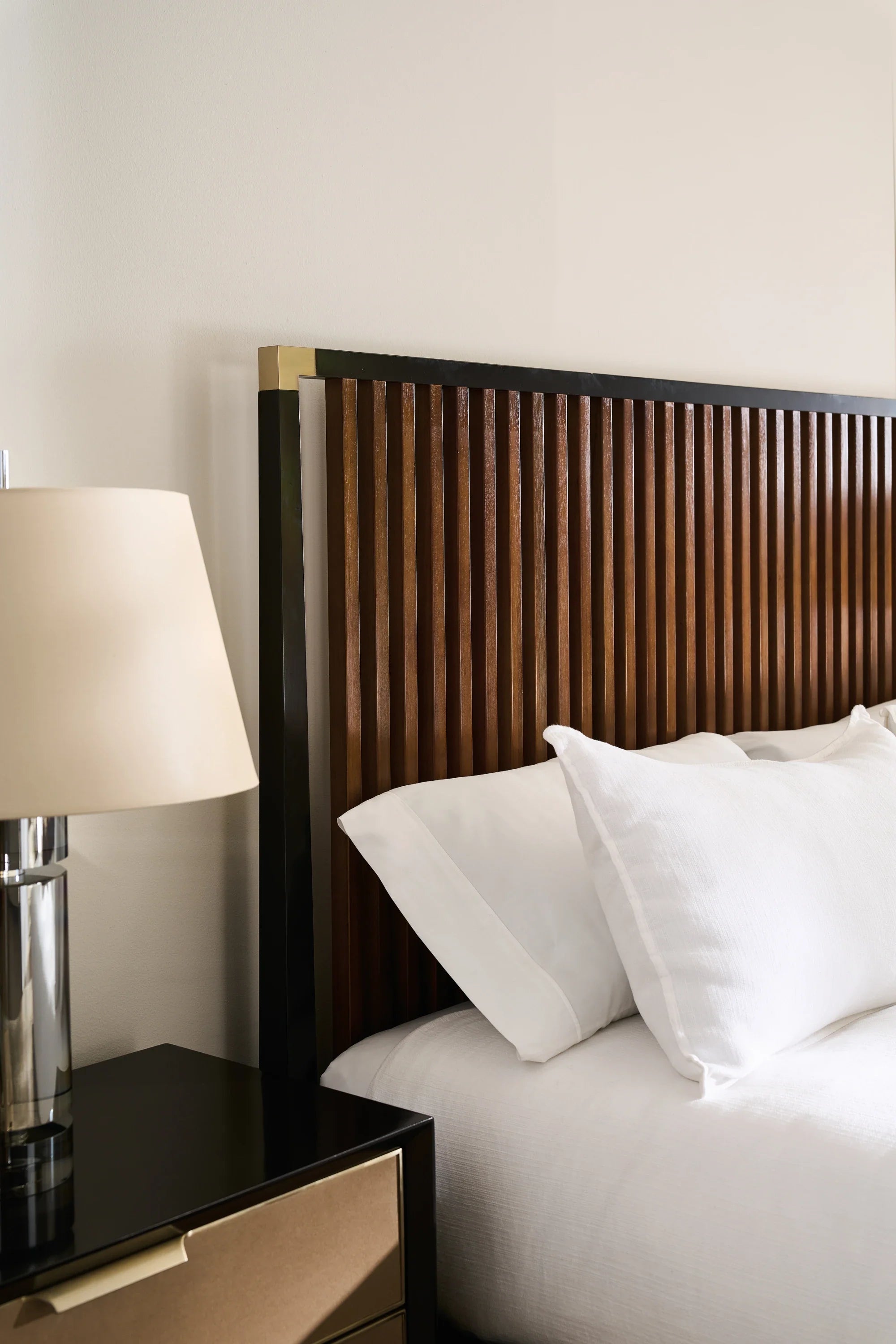 Pinstripe Slatted Bed Dark - Kg – Beds by Caracole | Sutter & Vale