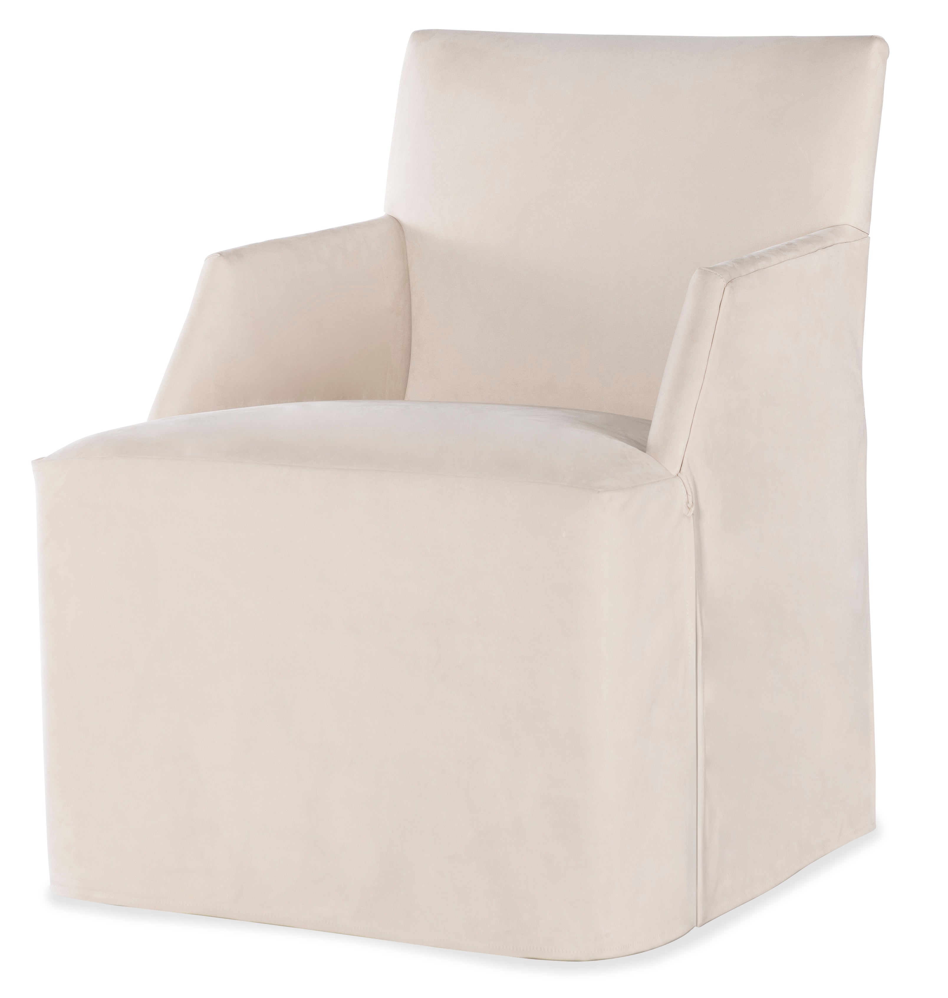 Stefano Skirted Chair - Taupe Suede