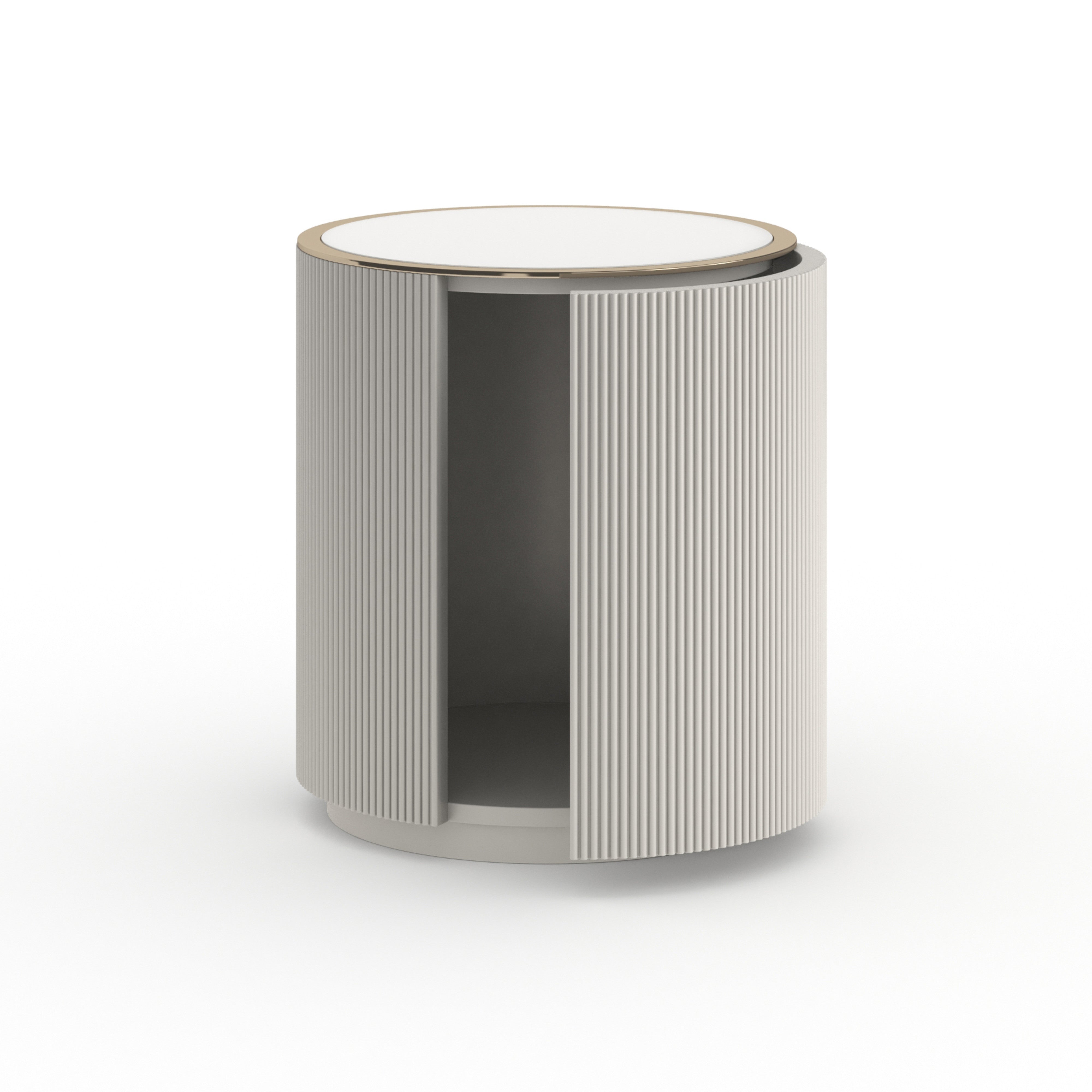 Love Round End Table - Matte Pearl – Side & End Tables by Caracole | Sutter & Vale