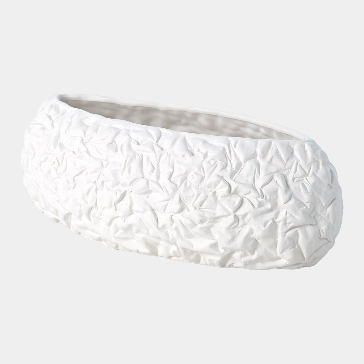 Sherrie Crinkled Paper Bowl-Matte White