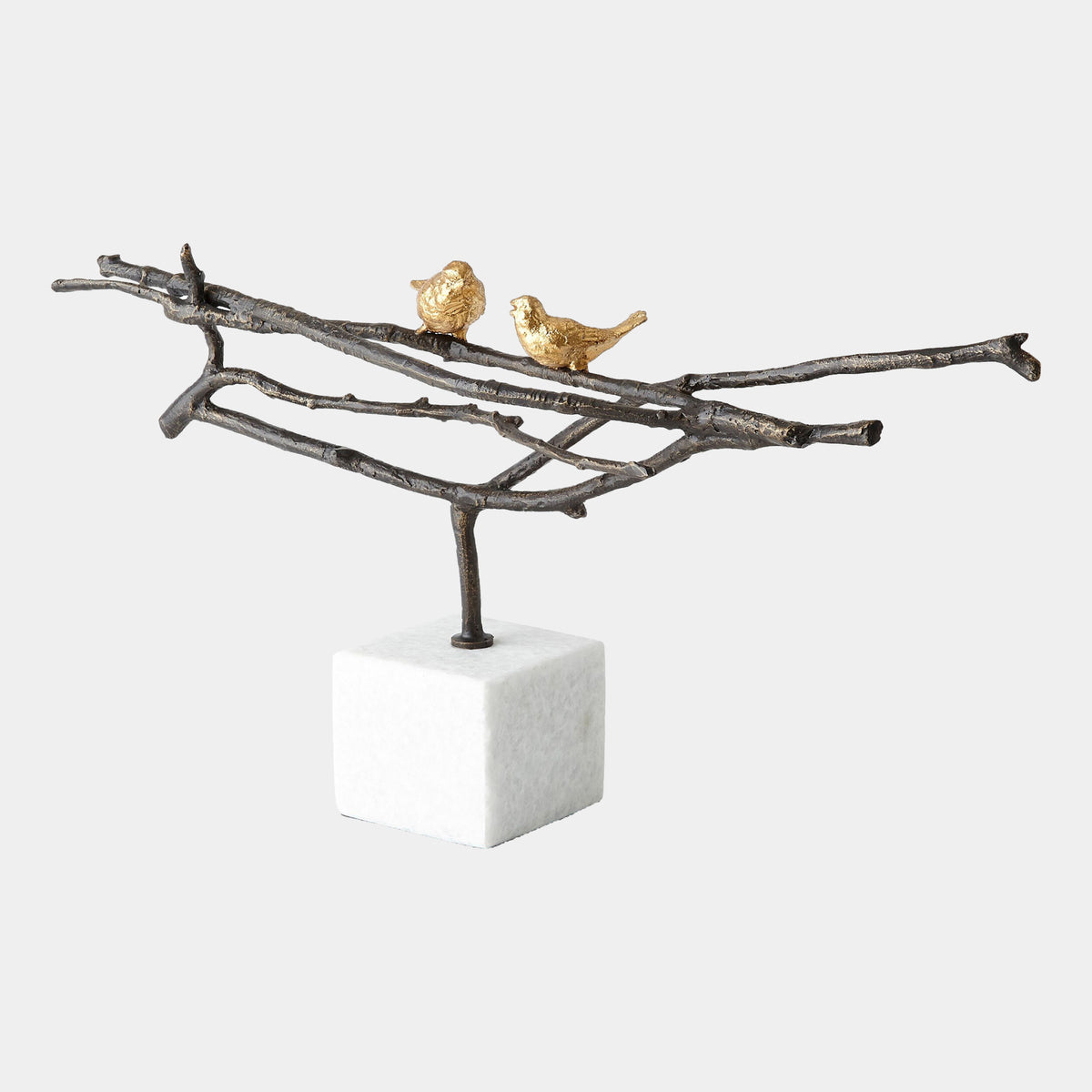 Nesting Birds Sculpture-Gold Leaf
