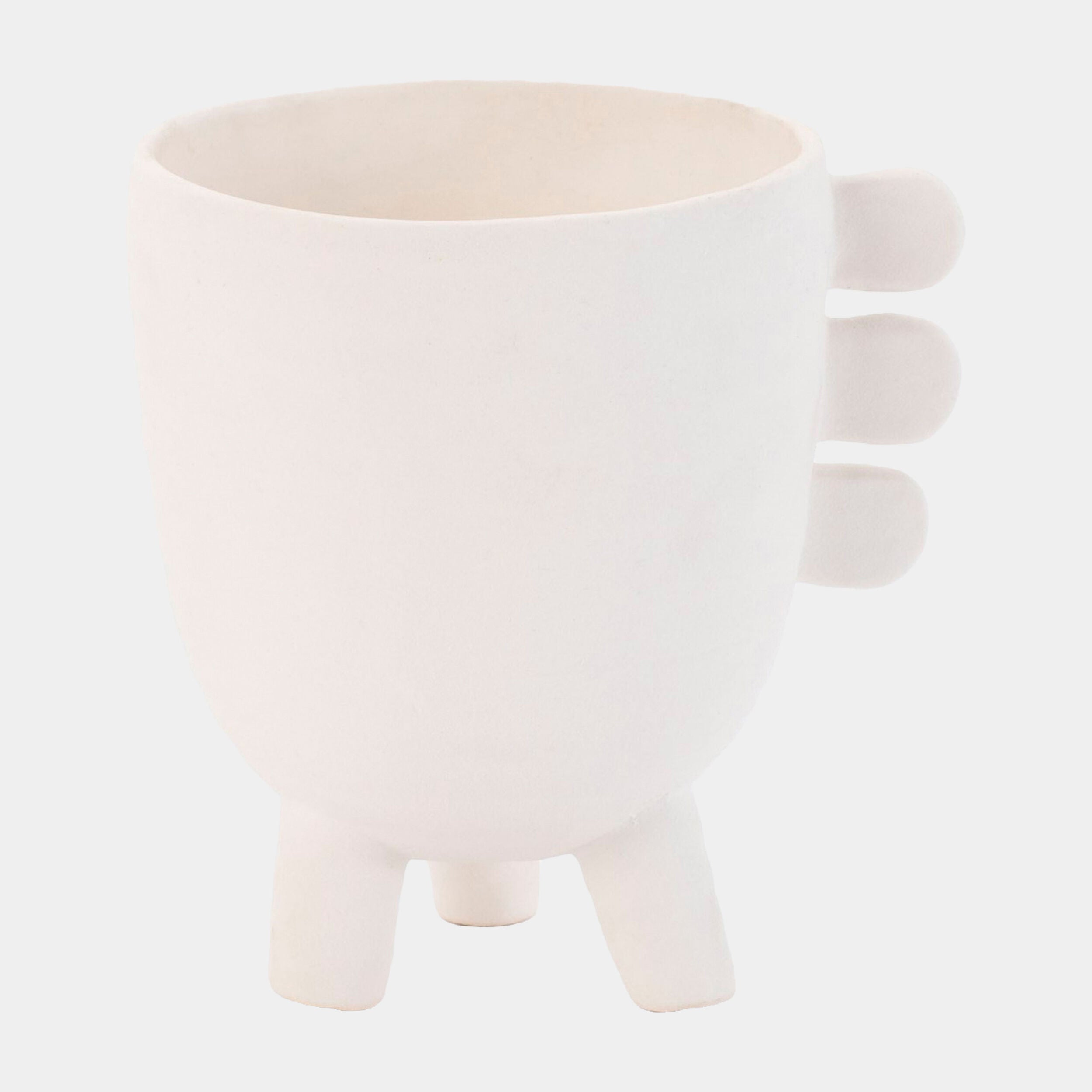 Primitive Porcelain 3 Leg Cache Pot-White