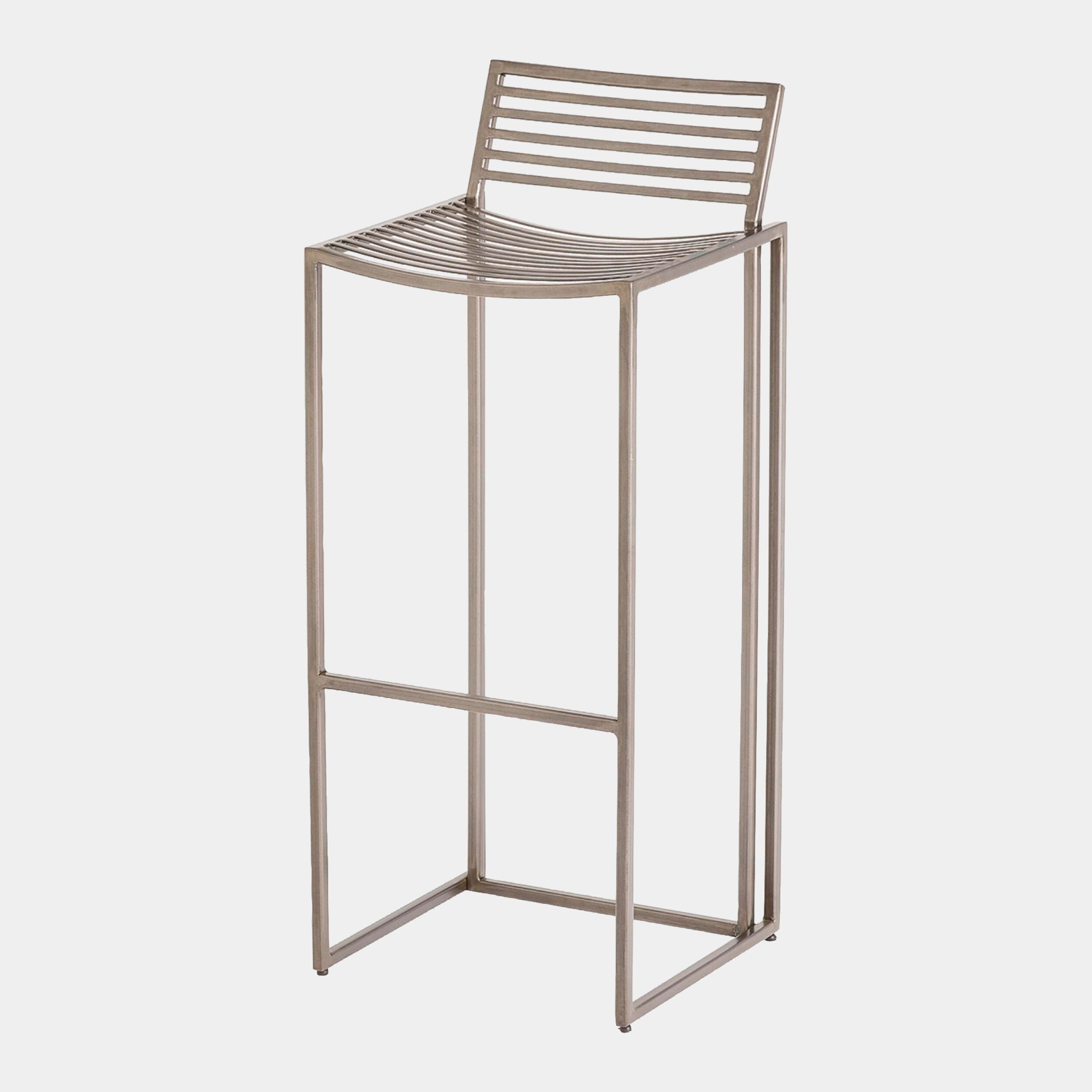 Slat Bar Stool-Light Gunmetal