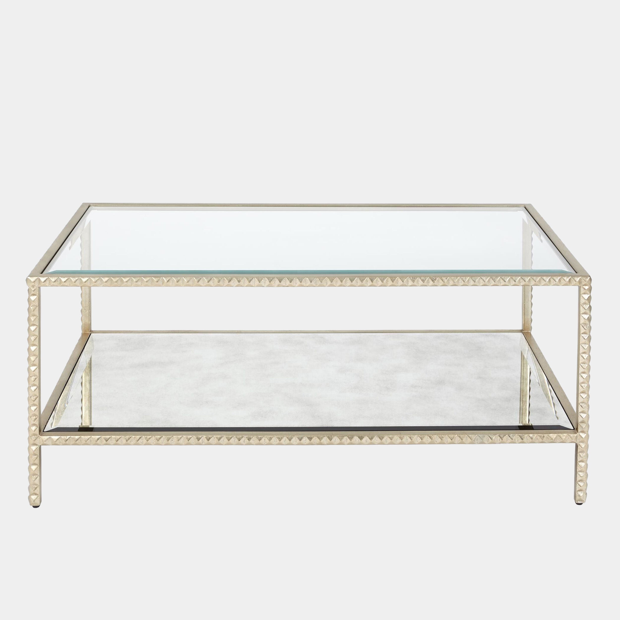Stud Coffee Table-Silver Leaf