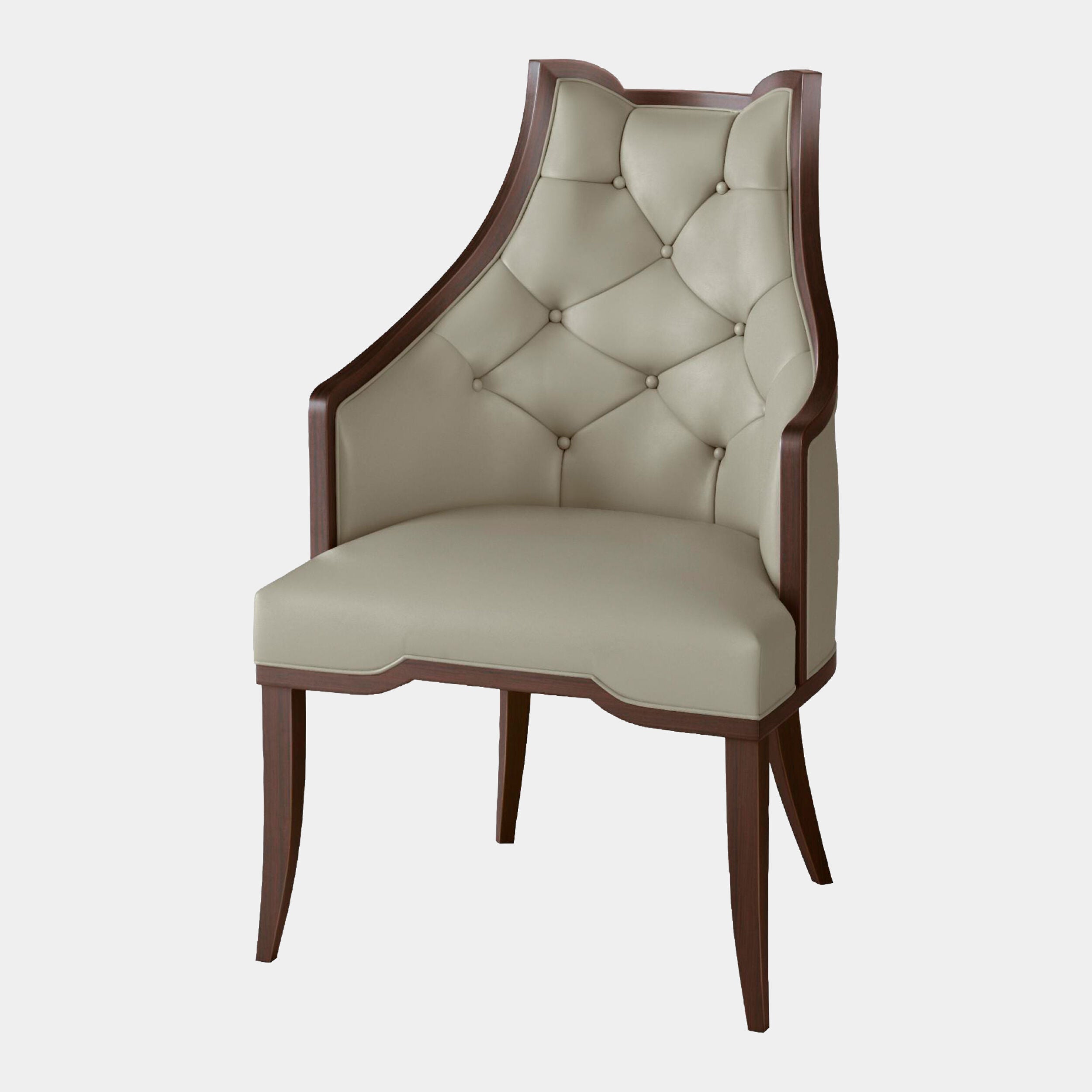 Logan Arm Chair-Walnut/Gray Leather