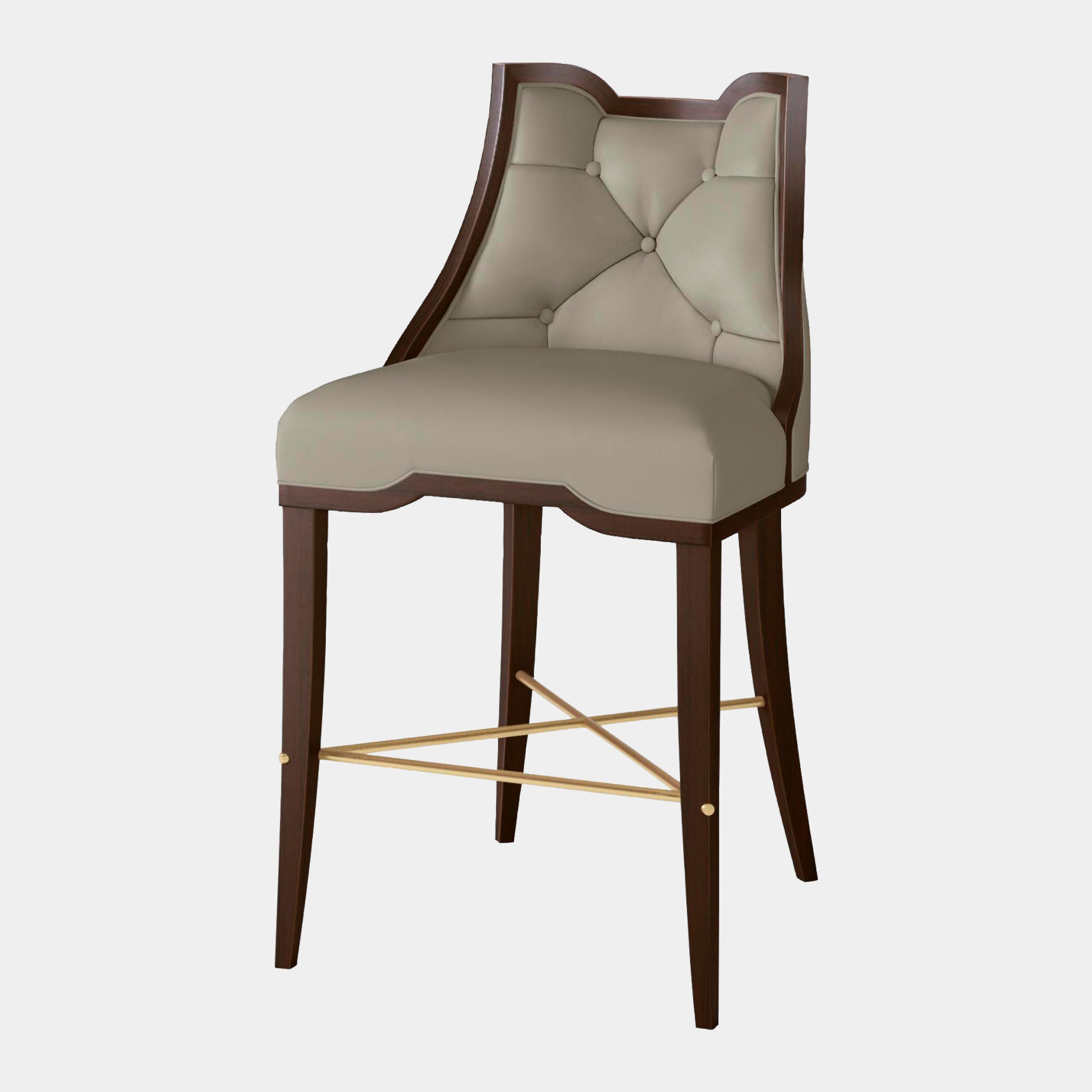 Logan Counter Stool-Walnut/Gray Leather