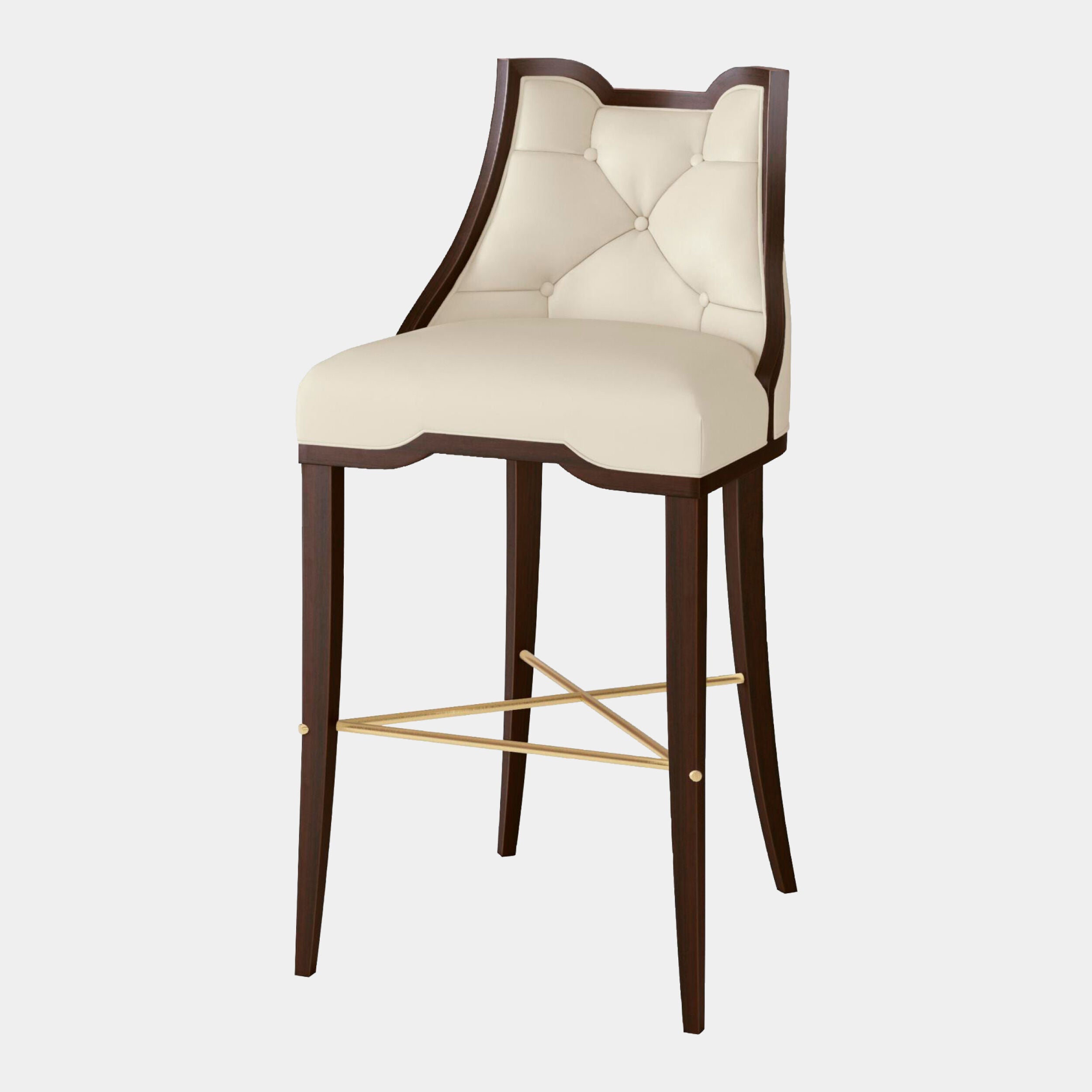 Logan Barstool-Walnut-Milk Leather