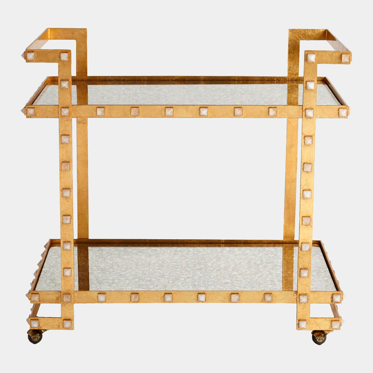 Aubrey Quartz Stud Bar Cart-Gold Leaf
