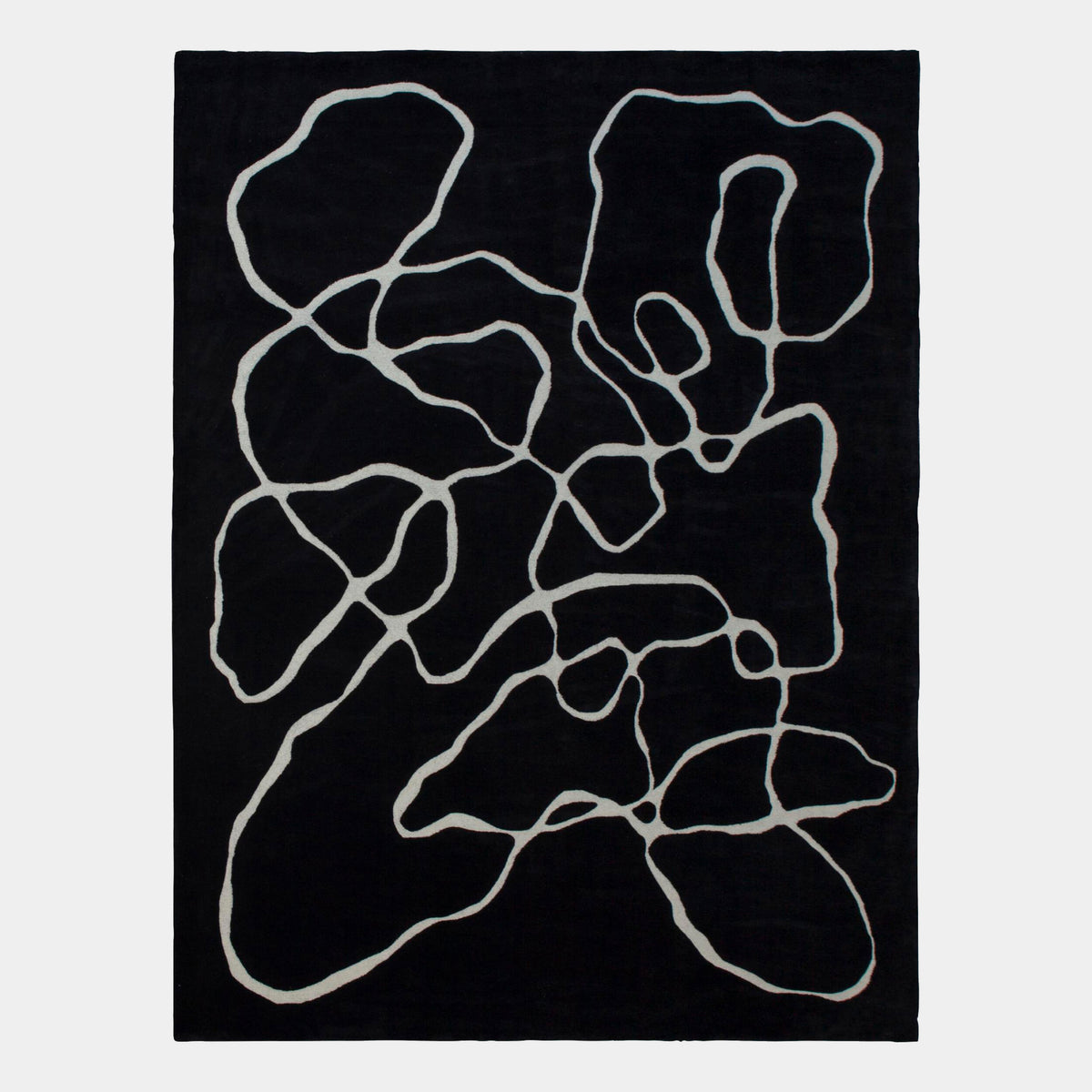 Zoned Rug-Black/Ivory