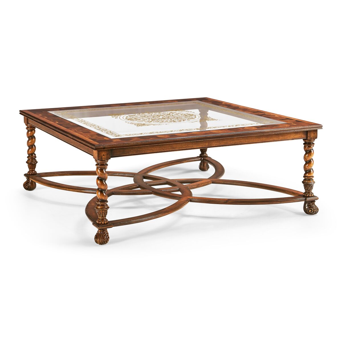 Square Oyster & Eglomise Coffee Table ( 492225-WAL-GED )