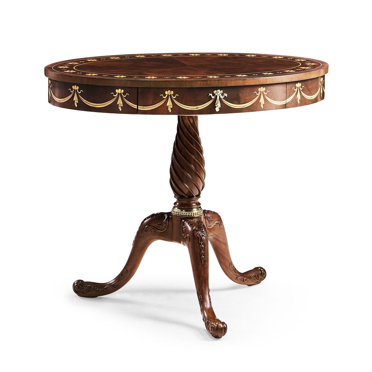 Mahogany Oval Marquetry Lamp Table ( 499065-MAH )
