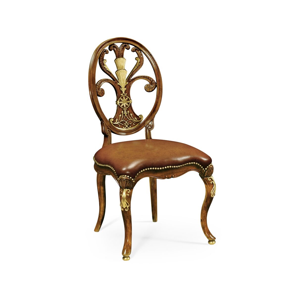 Sheraton Burl Walnut Oval BackSide Chair ( 498088-SC-BRW-L011 )