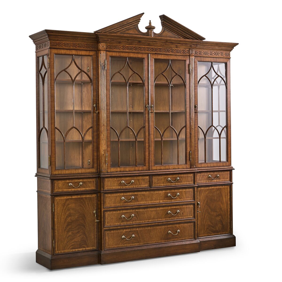 Triple Walnut Display Cabinet w/Drawers ( 493156-CWM )