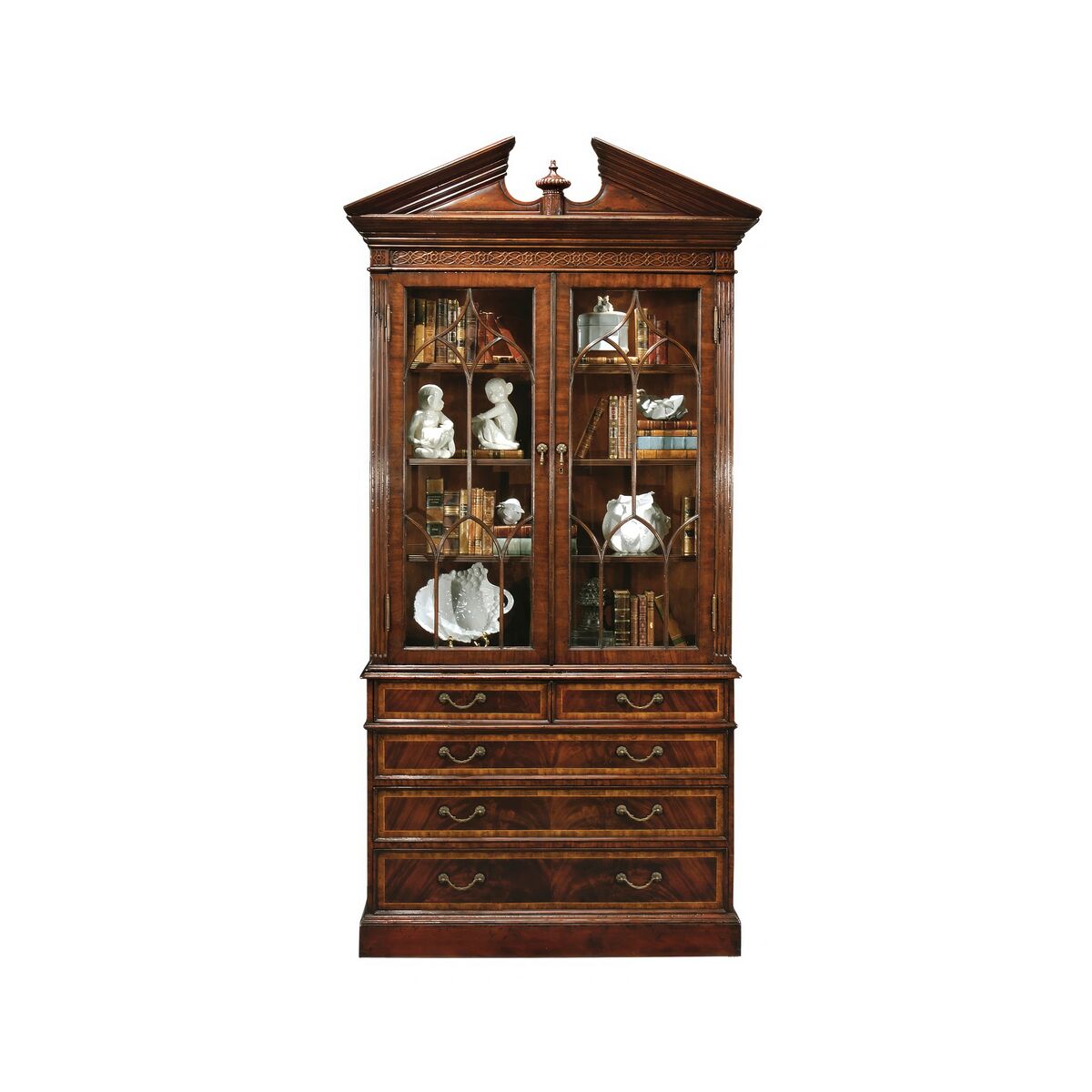 Mahogany Glazed Cabinet with Drawers ( 493072-MAH )