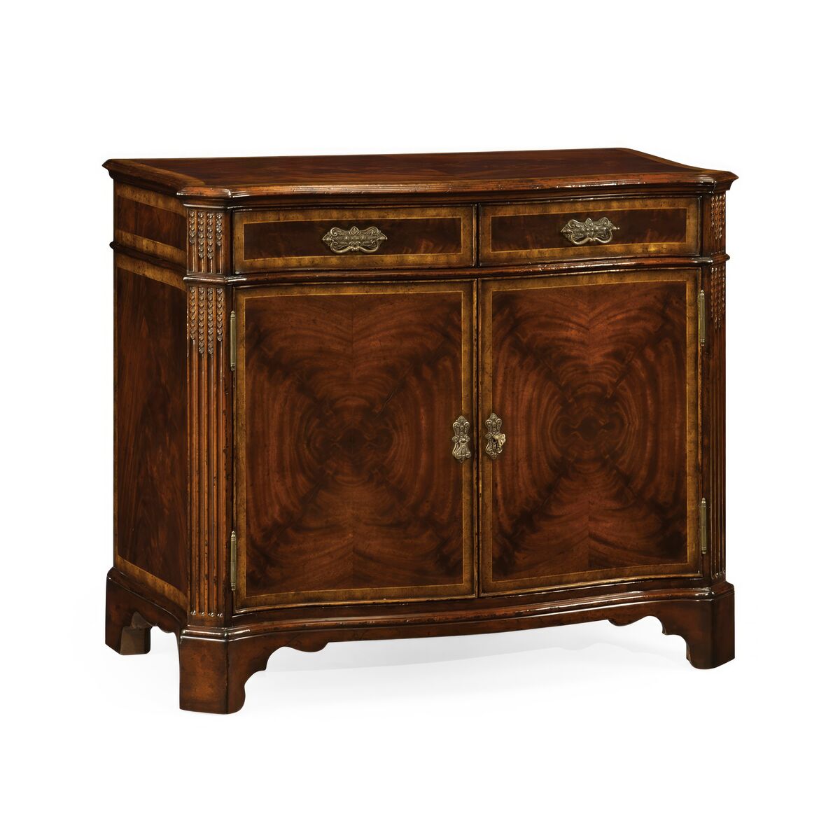 Serpentine Two Door Mahogany Cabinet ( 493132-MAH )