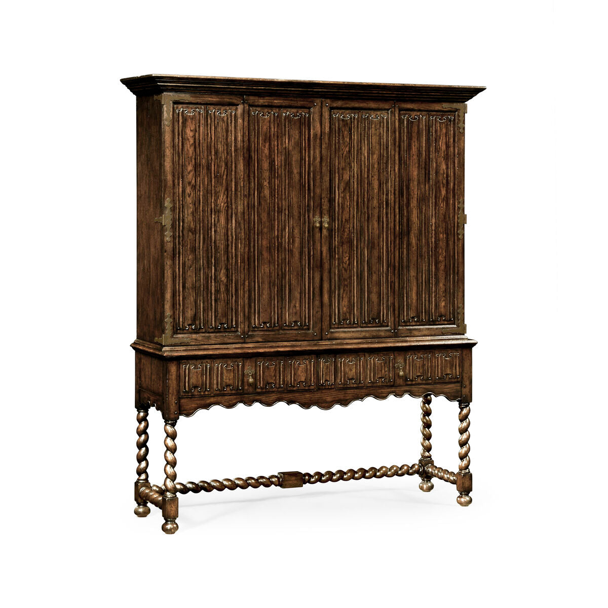 Elizabethan Style Dark Oak TV Cabinet ( 493146-TDO )