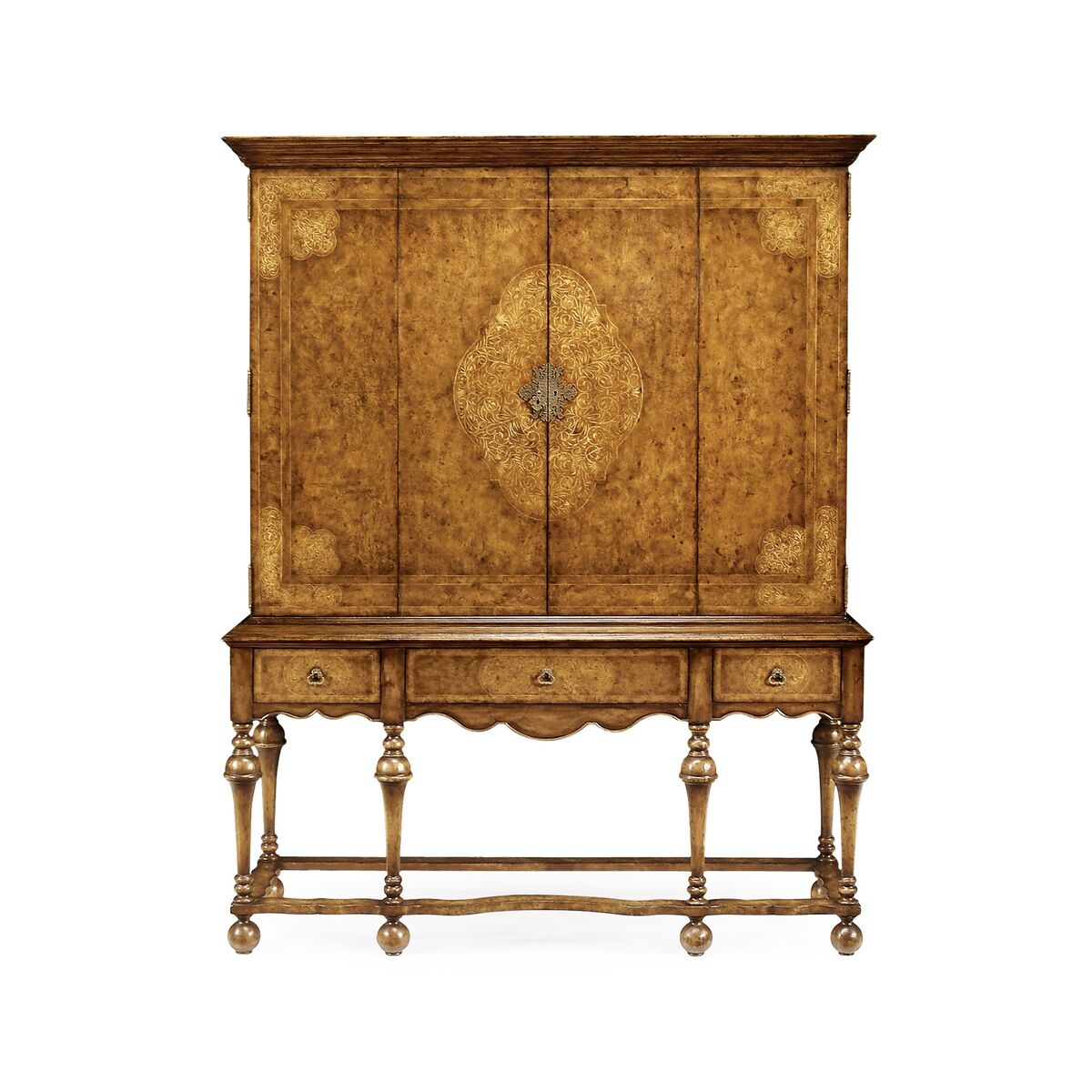 Burl Walnut & Seaweed TV Cabinet ( 493149-BWM )
