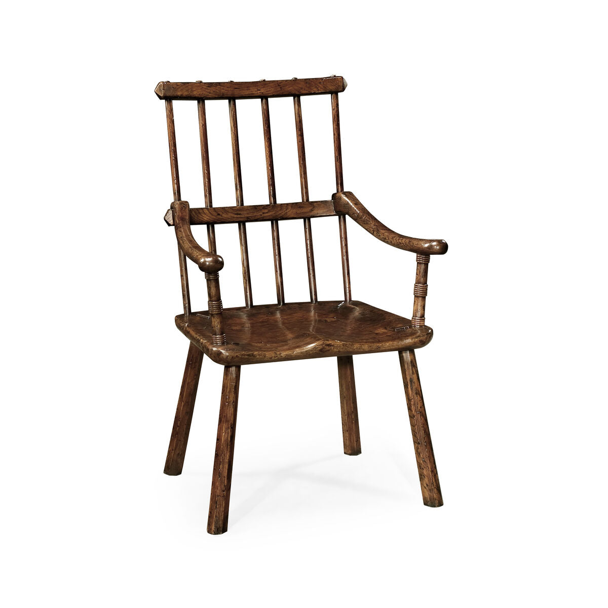 Dark Oak Arm Chair w/Plank Seat ( 493402-AC-TDO )