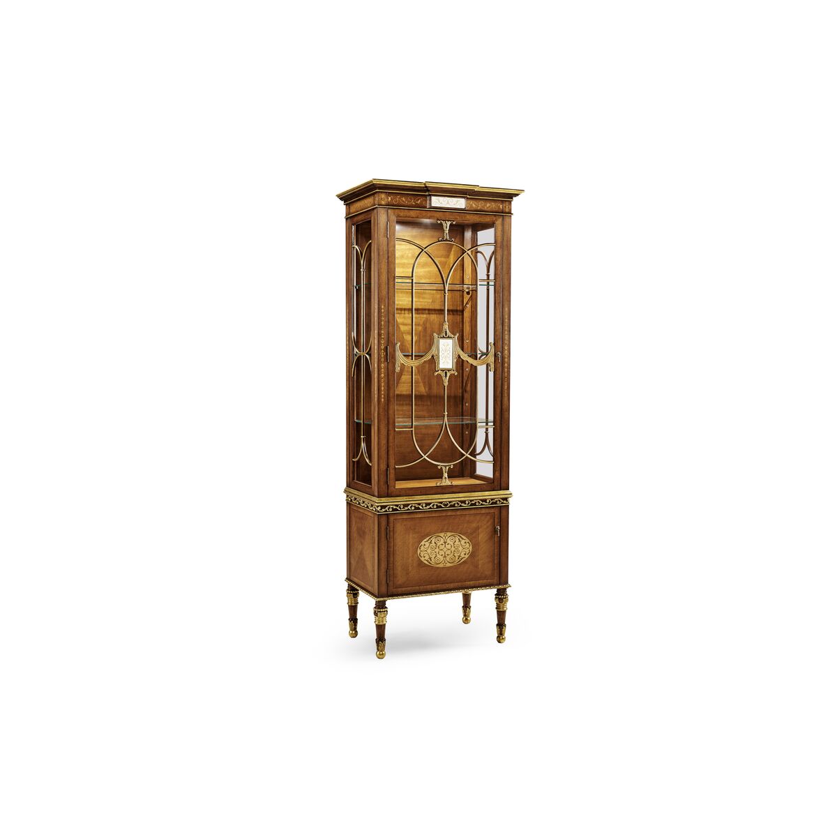 Narrow Satinwood Display Cabinet ( 493585-SAM )