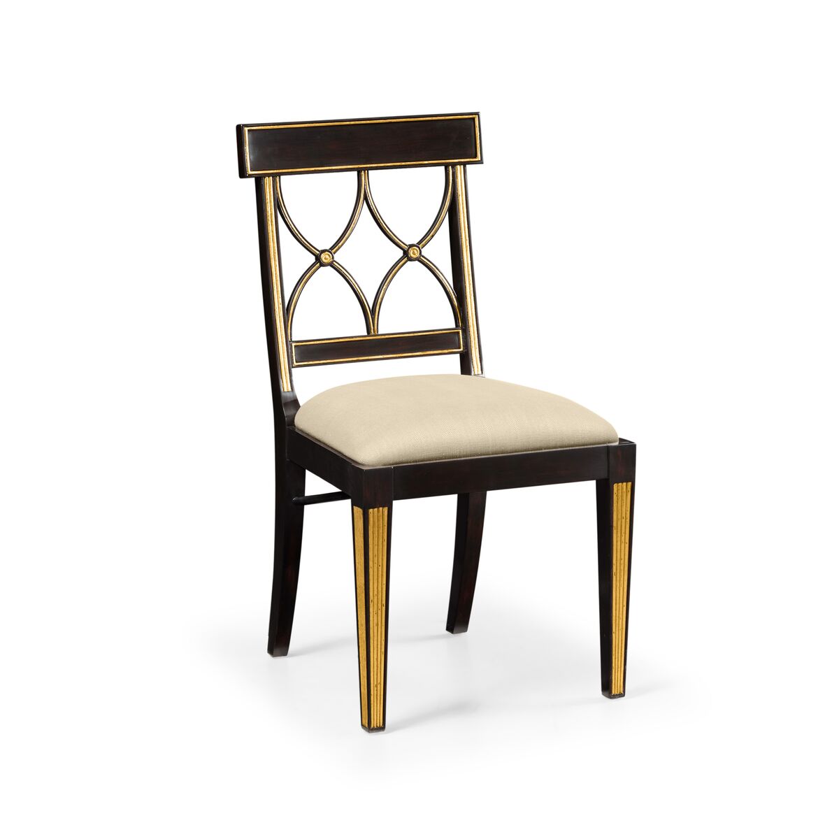 Regency Black Painted  S/Chair (Side) ( 494347-SC-EBF-F001 )