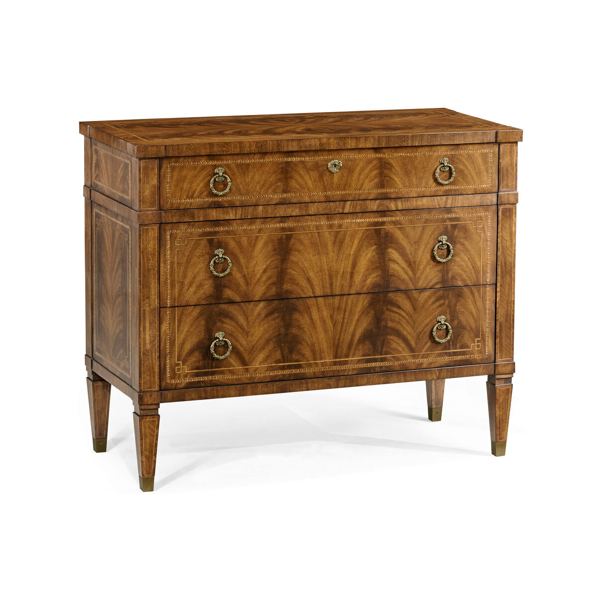 Empire style walnut three drawer chest ( 494646-CWM )