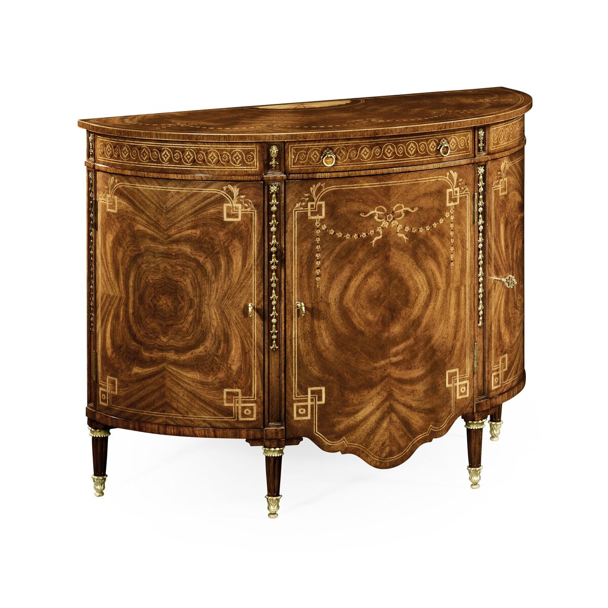 Sheraton Bowfront Light Walnut Commode ( 495039-CWL )