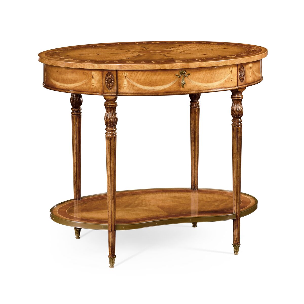 Sheraton style swagged oval side table. ( 495092-SAL )
