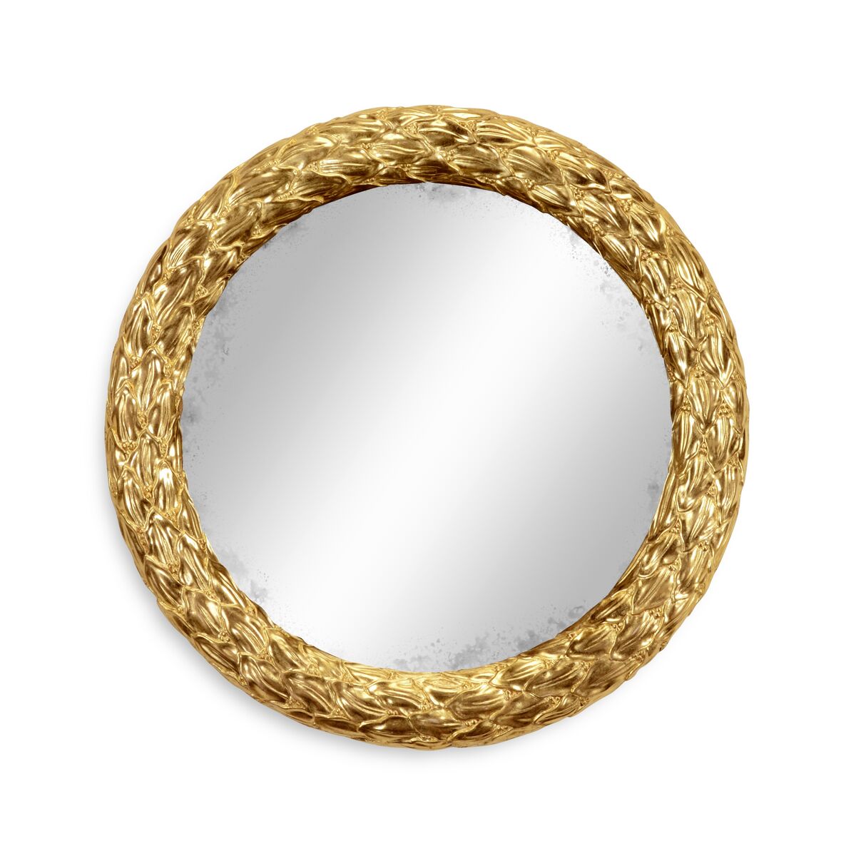 24" Carved Round Hanging Wall Mirror ( 495148-WTG )