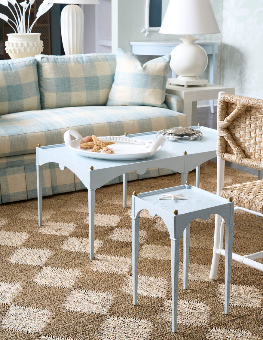 Kent Drinks Table-Blue in Pale Blue/Gold / Wood - Chelsea House