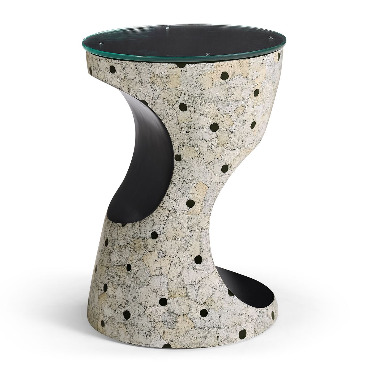 Dalmatian Eggshell Round Lamp Table ( 495511-ED001 )