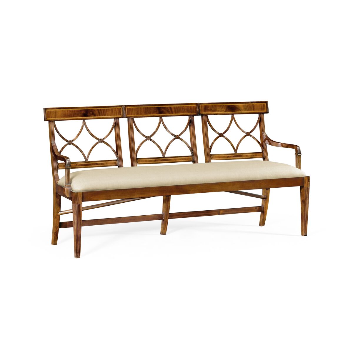 Regency Walnut Three Seater Bench ( 495627-CWM-F001 )