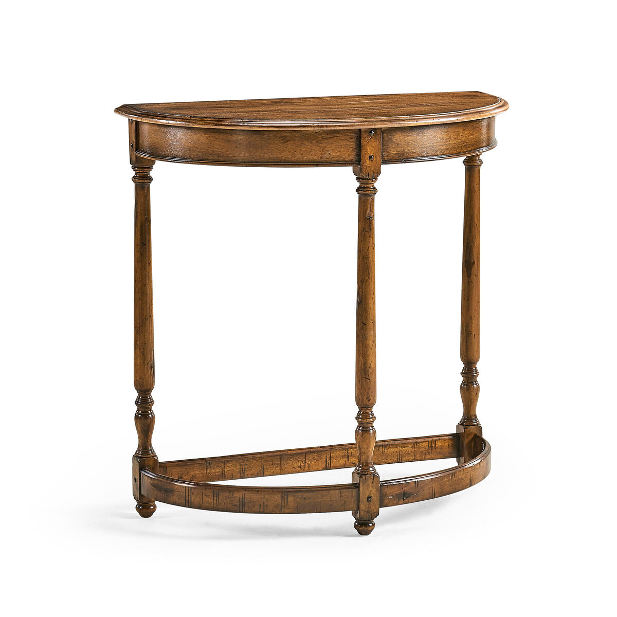 Country Walnut Demilune Console Table ( 491162-CFW )